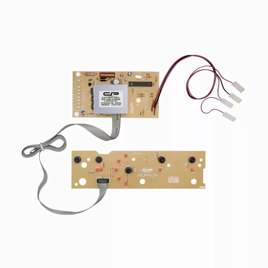 Placa controladora digital de processo compatível lavadora BWF08B com interface bivolt CP 3620528